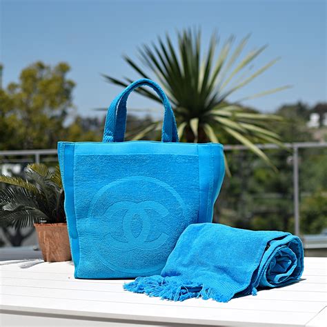 chanel cloth beach bag|chanel beach bag with towel.